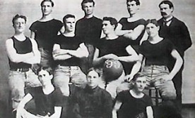 University of Kansas basketball team with Dr. Naismith