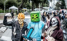 A group of people in costume standing next to each other